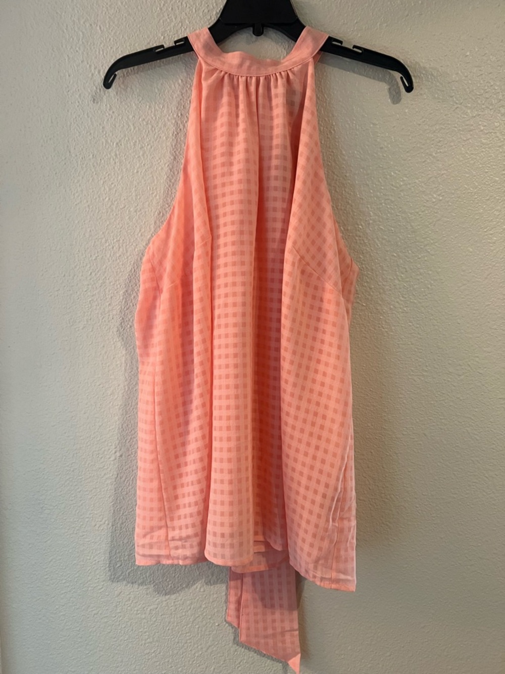 Torrid Peach Checker Halter Blouse